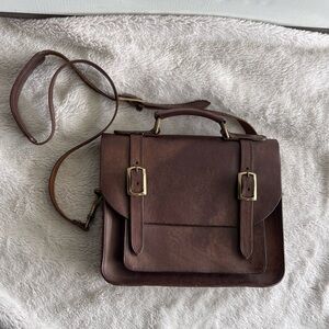 Belgrave Crescent Balmoral Italian leather chocolate brown cross body satchel